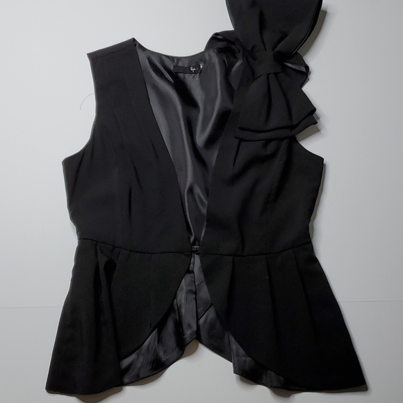 Ryu Bow Top Shirt/Vest XS Black silk like - Picture 1 of 6